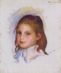 Niño con cabello castaño de Pierre Auguste Renoir